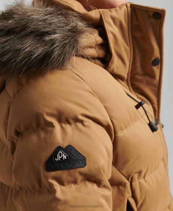 Superdry geacă parka expediție din microfibră îmbrăcăminte maro femei JX0Z3654