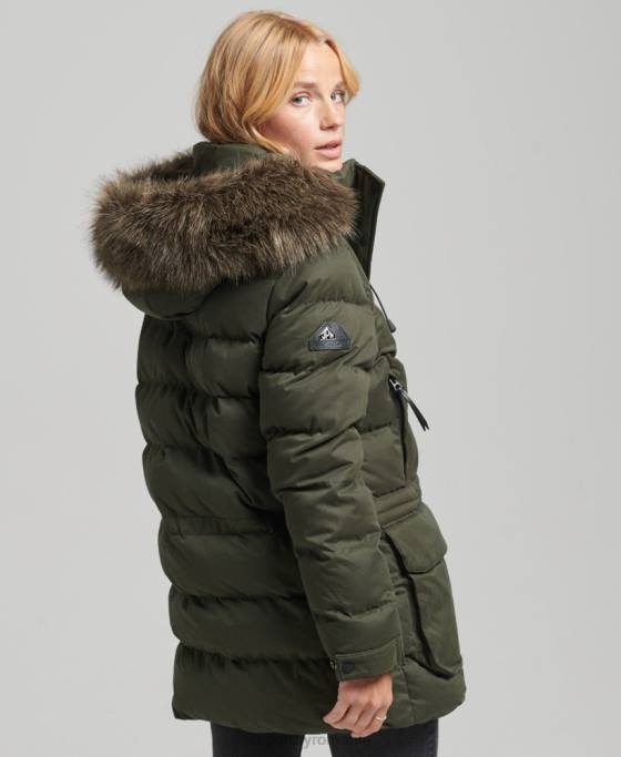 Superdry geacă parka expediție din microfibră îmbrăcăminte verde femei JX0Z3653