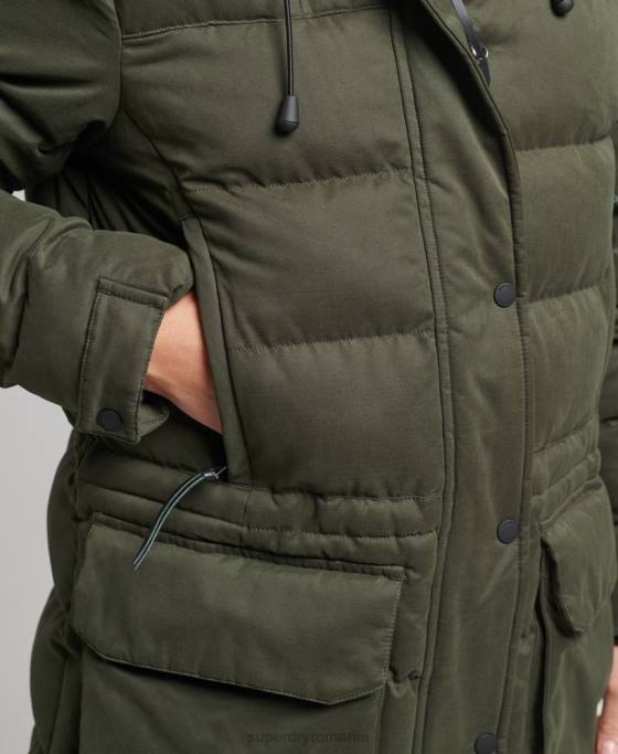 Superdry geacă parka expediție din microfibră îmbrăcăminte verde femei JX0Z3653