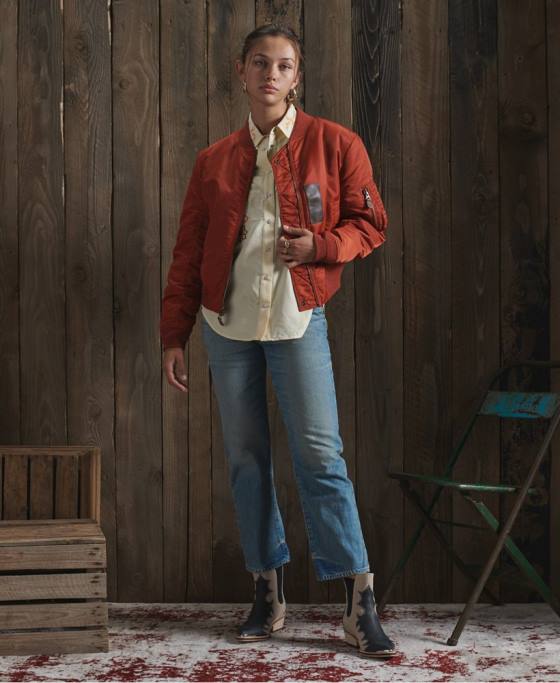 Superdry geacă reversibilă uscată ediție limitată îmbrăcăminte roșu femei JX0Z5551