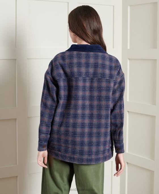 Superdry geacă scurtă din lână ediție limitată îmbrăcăminte albastru femei JX0Z5686