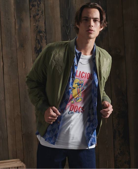 Superdry geacă suvenir uscată ediție limitată îmbrăcăminte kaki bărbați JX0Z4772
