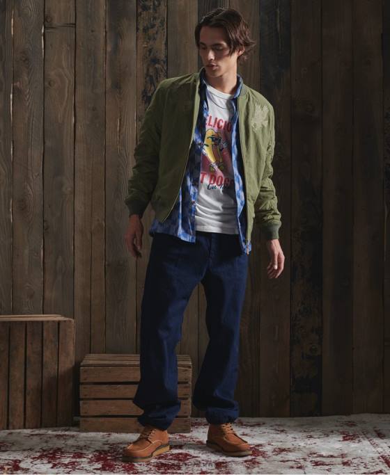 Superdry geacă suvenir uscată ediție limitată îmbrăcăminte kaki bărbați JX0Z4772