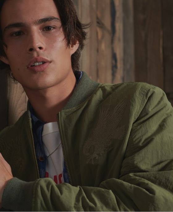 Superdry geacă suvenir uscată ediție limitată îmbrăcăminte kaki bărbați JX0Z4772