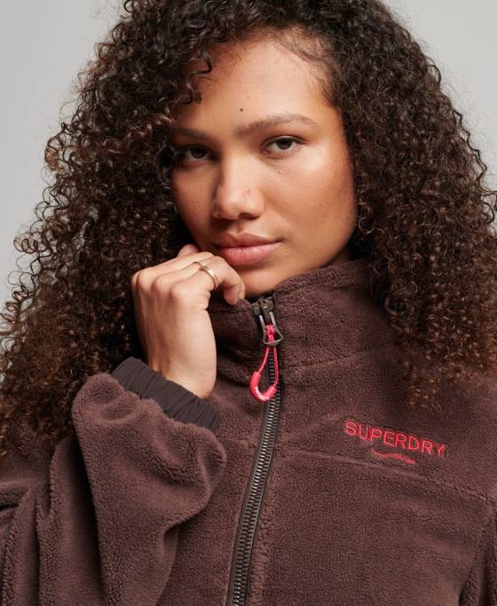 Superdry geacă trekker fleece îmbrăcăminte maro femei JX0Z3559