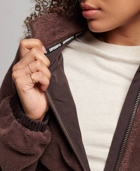 Superdry geacă trekker fleece îmbrăcăminte maro femei JX0Z3559
