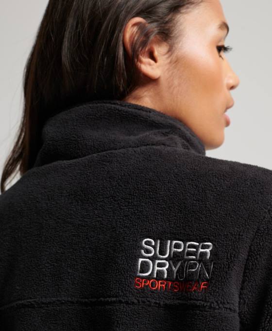 Superdry geacă trekker fleece îmbrăcăminte negru femei JX0Z3782