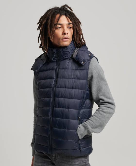 Superdry gilet clasic căptușit cu glugă îmbrăcăminte marina bărbați JX0Z1069