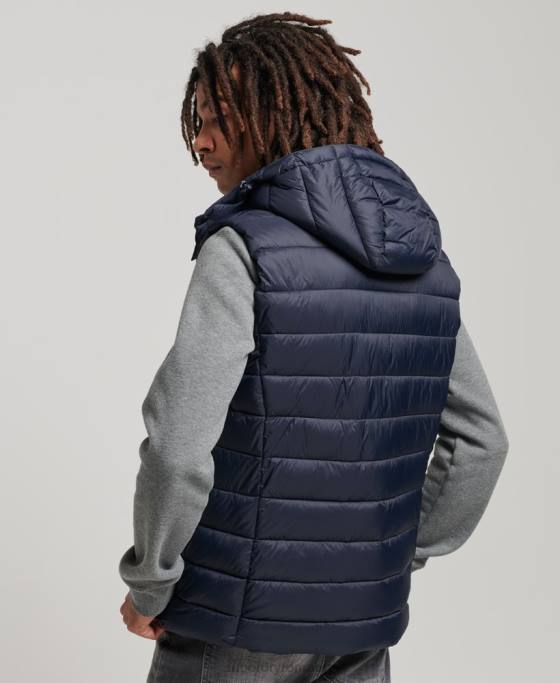 Superdry gilet clasic căptușit cu glugă îmbrăcăminte marina bărbați JX0Z1069