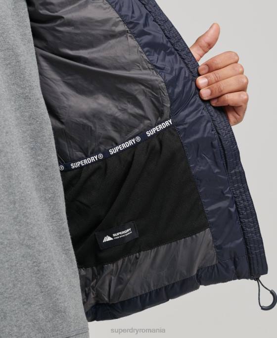 Superdry gilet clasic căptușit cu glugă îmbrăcăminte marina bărbați JX0Z1069