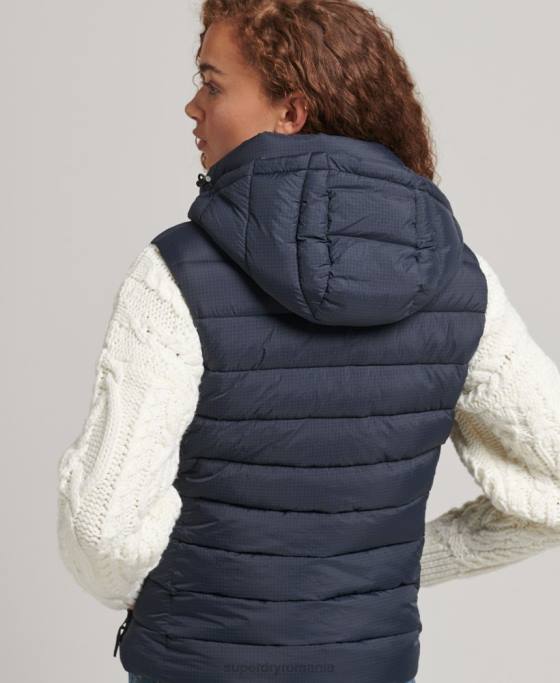Superdry gilet clasic căptușit cu glugă îmbrăcăminte marina femei JX0Z3797