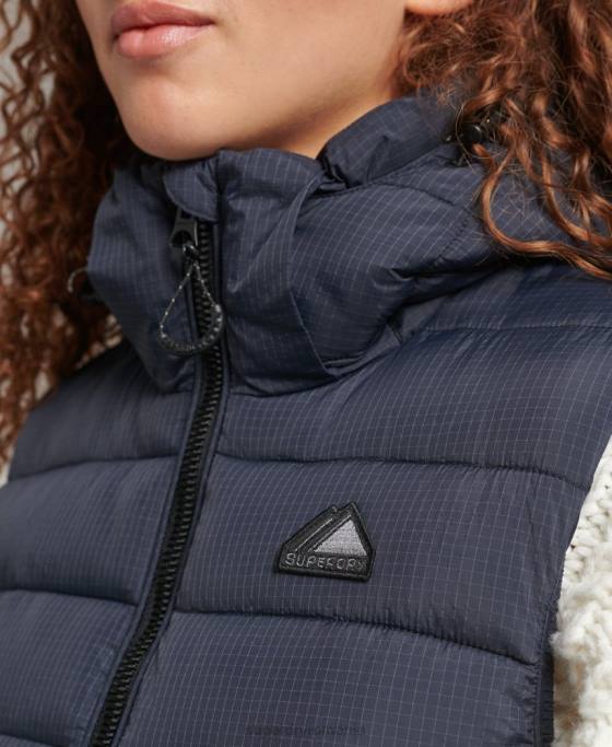 Superdry gilet clasic căptușit cu glugă îmbrăcăminte marina femei JX0Z3797