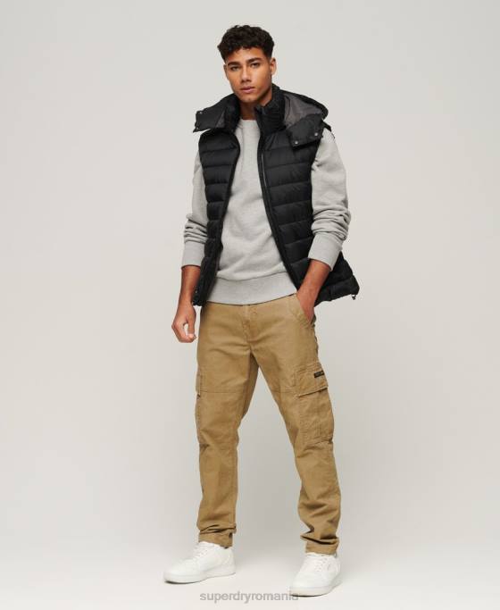 Superdry gilet clasic căptușit cu glugă îmbrăcăminte negru bărbați JX0Z1052