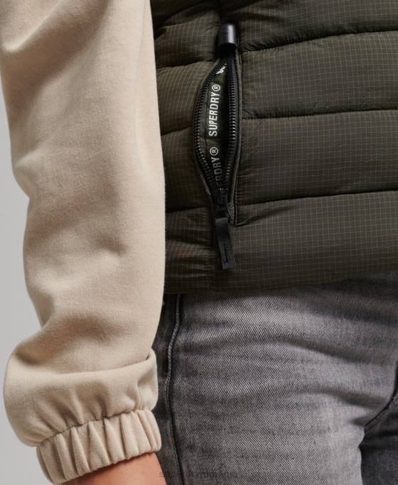 Superdry gilet clasic căptușit cu glugă îmbrăcăminte verde femei JX0Z3639