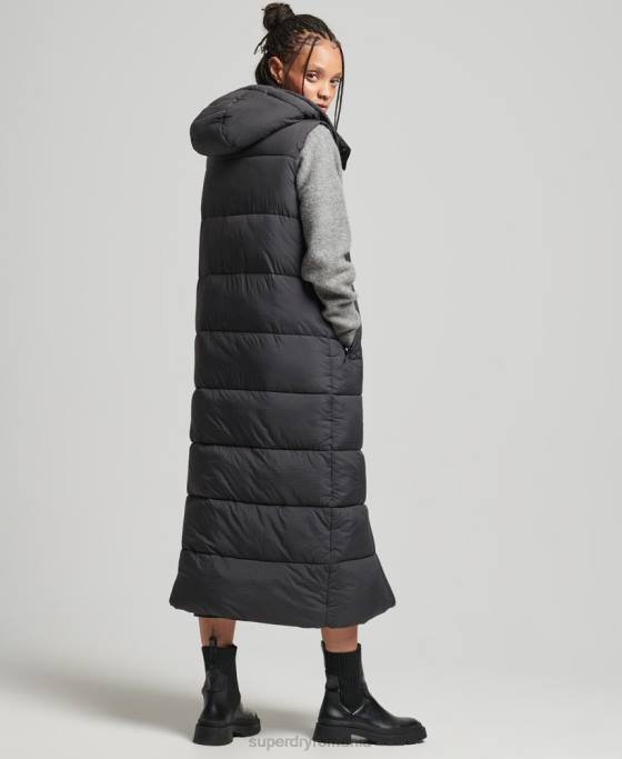 Superdry gilet cu paragate ripstop cu glugă îmbrăcăminte negru femei JX0Z3584