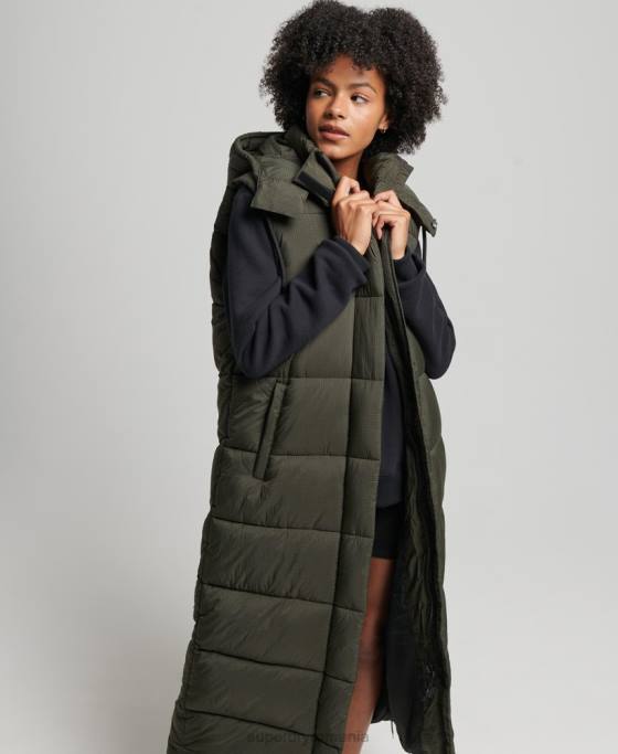 Superdry gilet cu paragate ripstop cu glugă îmbrăcăminte verde femei JX0Z3675