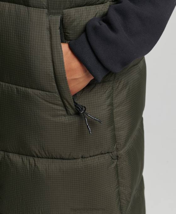 Superdry gilet cu paragate ripstop cu glugă îmbrăcăminte verde femei JX0Z3675