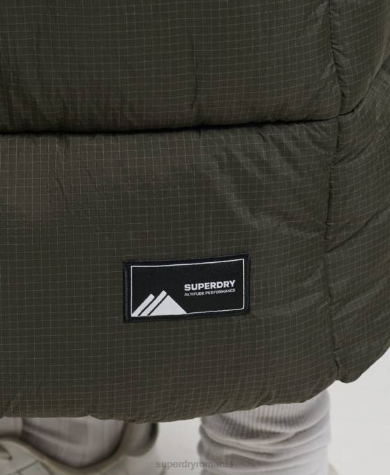 Superdry gilet cu paragate ripstop cu glugă îmbrăcăminte verde femei JX0Z3675