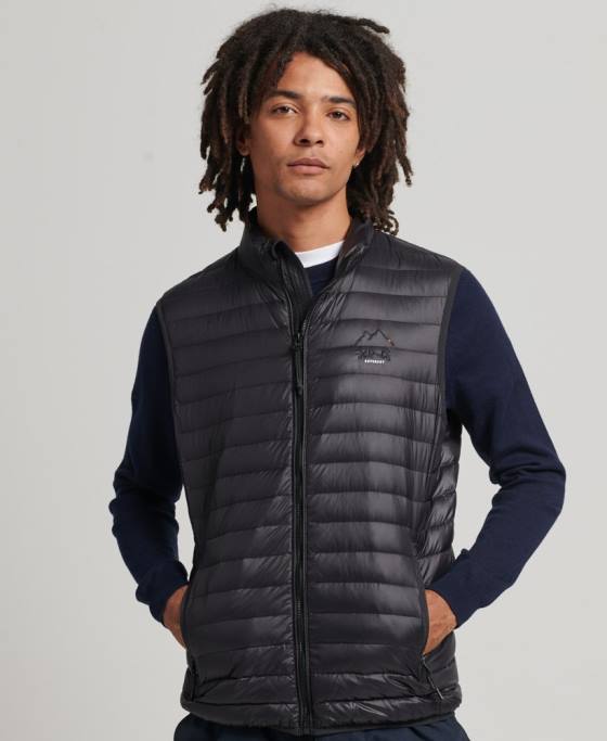 Superdry gilet cu puf de bază tech îmbrăcăminte negru bărbați JX0Z4637