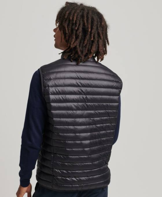 Superdry gilet cu puf de bază tech îmbrăcăminte negru bărbați JX0Z4637