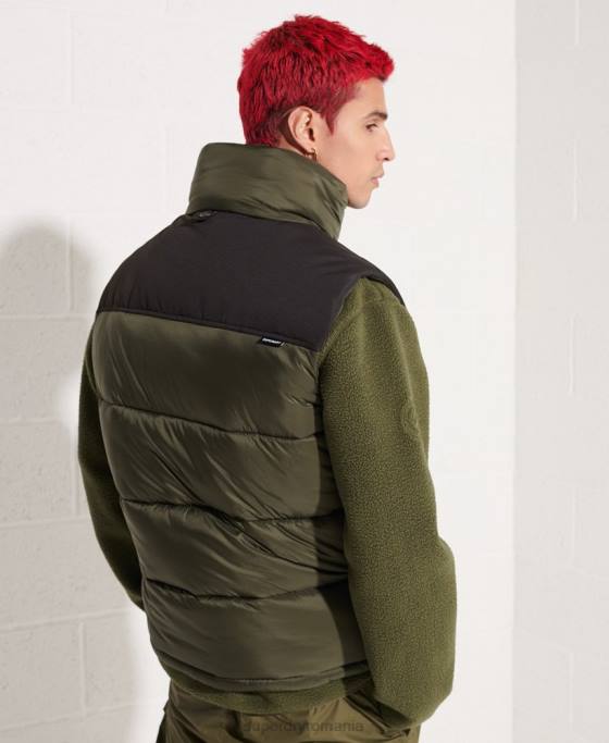 Superdry gilet căptușit îmbrăcăminte kaki bărbați JX0Z4534