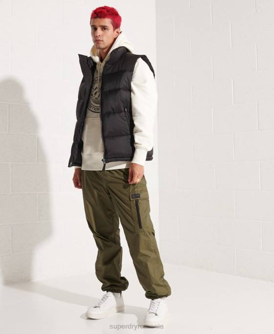 Superdry gilet căptușit îmbrăcăminte negru bărbați JX0Z4572