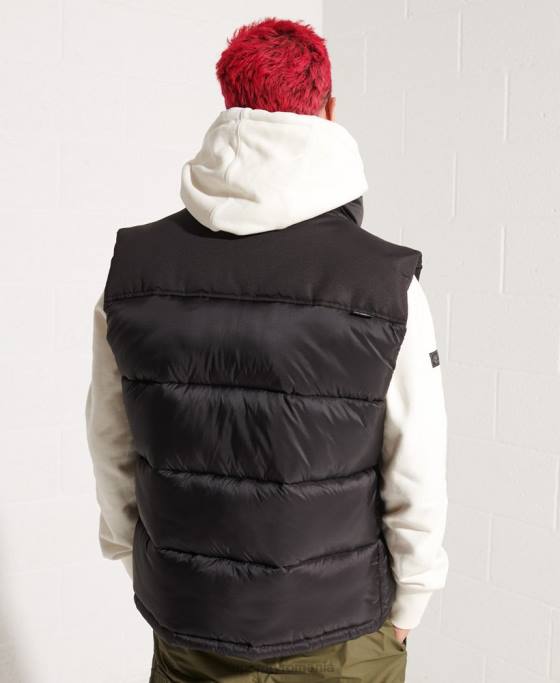 Superdry gilet căptușit îmbrăcăminte negru bărbați JX0Z4572
