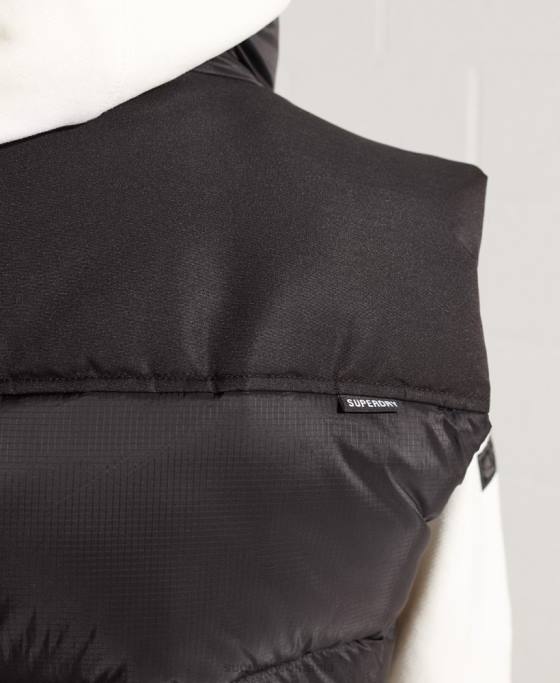 Superdry gilet căptușit îmbrăcăminte negru bărbați JX0Z4572