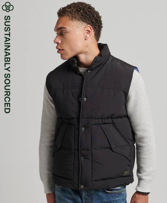 Superdry gilet de munte de epocă îmbrăcăminte gri inchis bărbați JX0Z4528