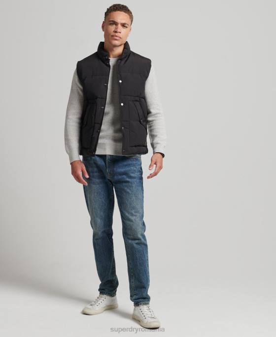 Superdry gilet de munte de epocă îmbrăcăminte gri inchis bărbați JX0Z4528
