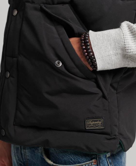 Superdry gilet de munte de epocă îmbrăcăminte gri inchis bărbați JX0Z4528