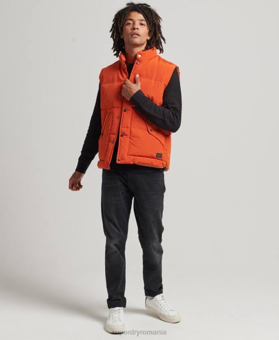 Superdry gilet de munte de epocă îmbrăcăminte portocale bărbați JX0Z4439