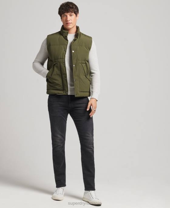 Superdry gilet de munte de epocă îmbrăcăminte verde bărbați JX0Z4529