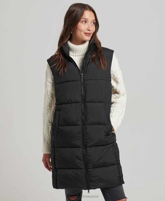 Superdry gilet matlasat cu paragate îmbrăcăminte negru femei JX0Z3659