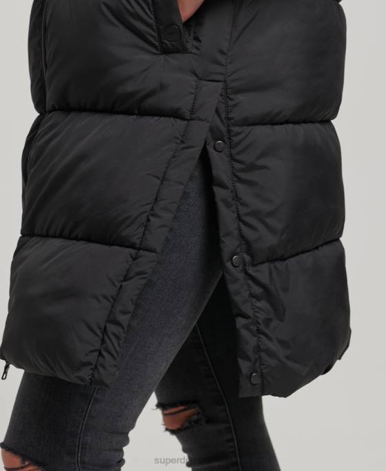 Superdry gilet matlasat cu paragate îmbrăcăminte negru femei JX0Z3659