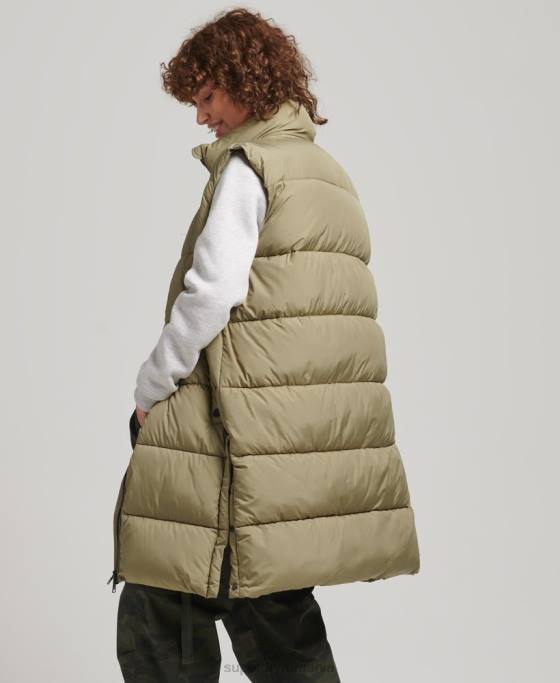 Superdry gilet matlasat cu paragate îmbrăcăminte verde femei JX0Z3593