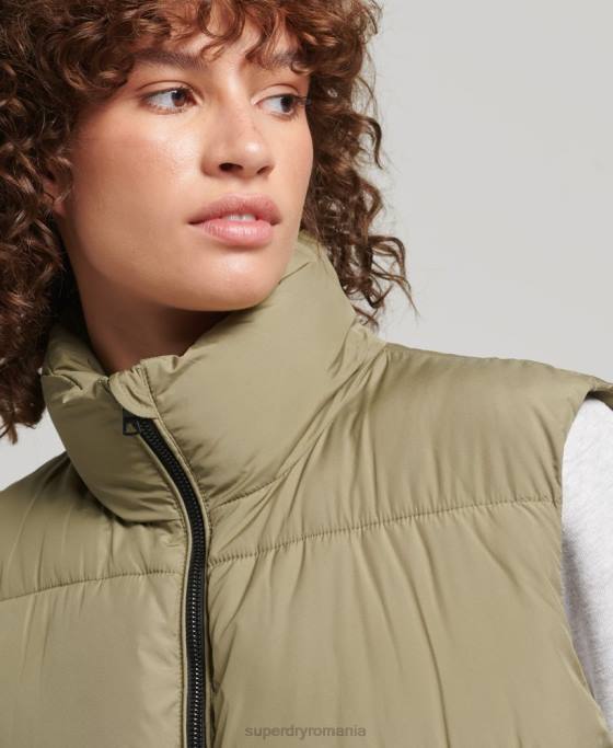 Superdry gilet matlasat cu paragate îmbrăcăminte verde femei JX0Z3593