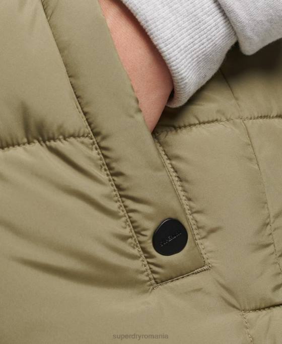 Superdry gilet matlasat cu paragate îmbrăcăminte verde femei JX0Z3593