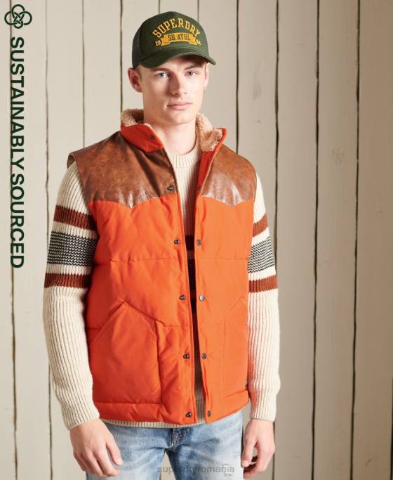 Superdry gilet mix piele de munte îmbrăcăminte portocale bărbați JX0Z4505