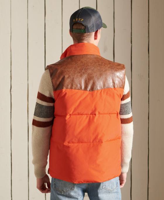 Superdry gilet mix piele de munte îmbrăcăminte portocale bărbați JX0Z4505