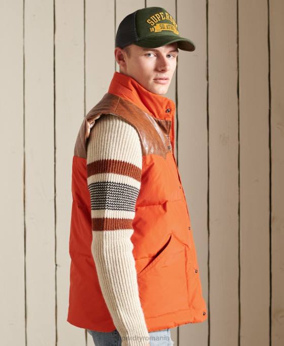 Superdry gilet mix piele de munte îmbrăcăminte portocale bărbați JX0Z4505