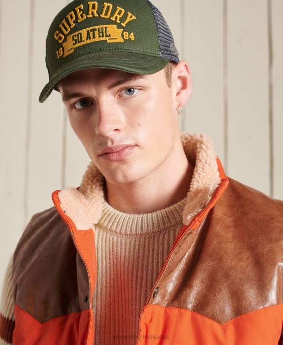 Superdry gilet mix piele de munte îmbrăcăminte portocale bărbați JX0Z4505
