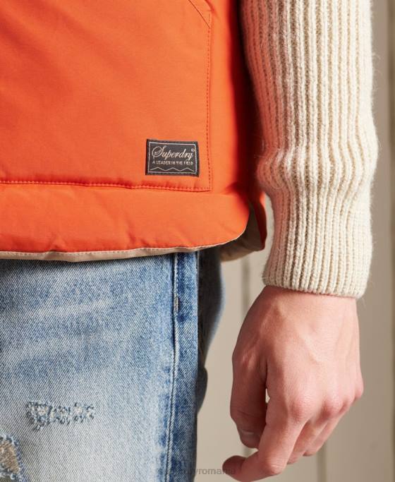 Superdry gilet mix piele de munte îmbrăcăminte portocale bărbați JX0Z4505
