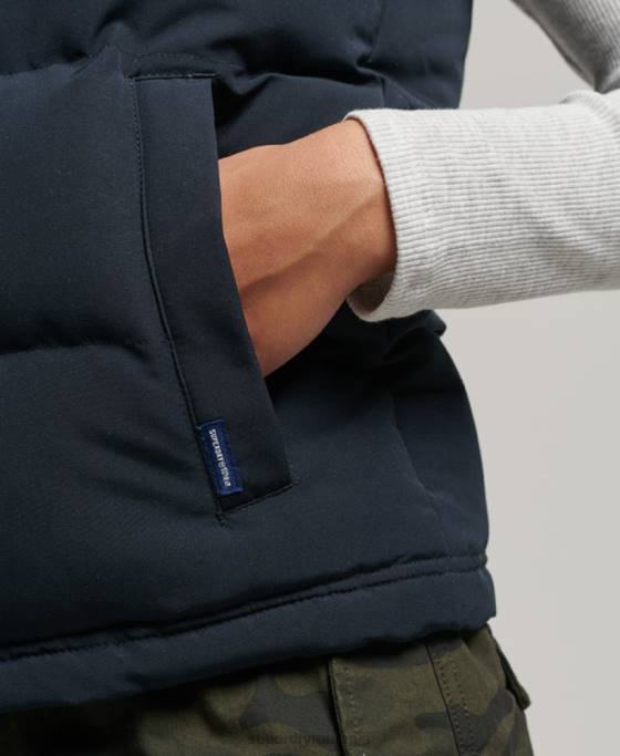 Superdry gilet puf cu glugă Everest îmbrăcăminte marina femei JX0Z3805