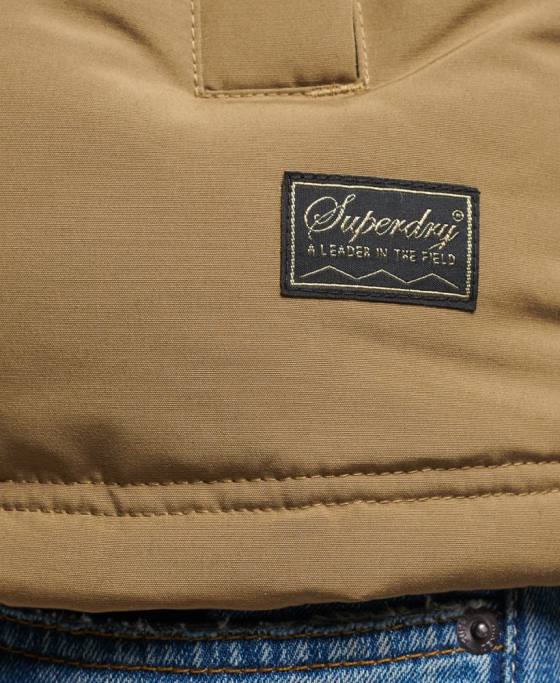 Superdry gilet puf cu glugă Everest îmbrăcăminte maro bărbați JX0Z1065