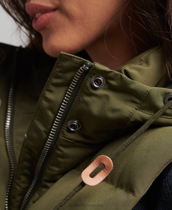Superdry gilet puf cu glugă Everest îmbrăcăminte verde femei JX0Z3666