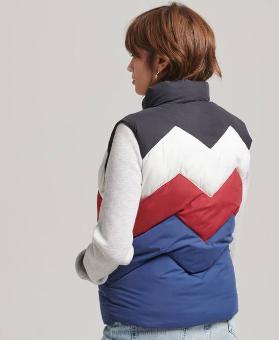 Superdry gilet puf cu panouri retro îmbrăcăminte marina femei JX0Z5502