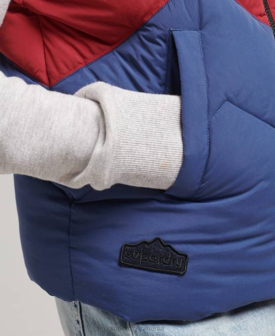 Superdry gilet puf cu panouri retro îmbrăcăminte marina femei JX0Z5502