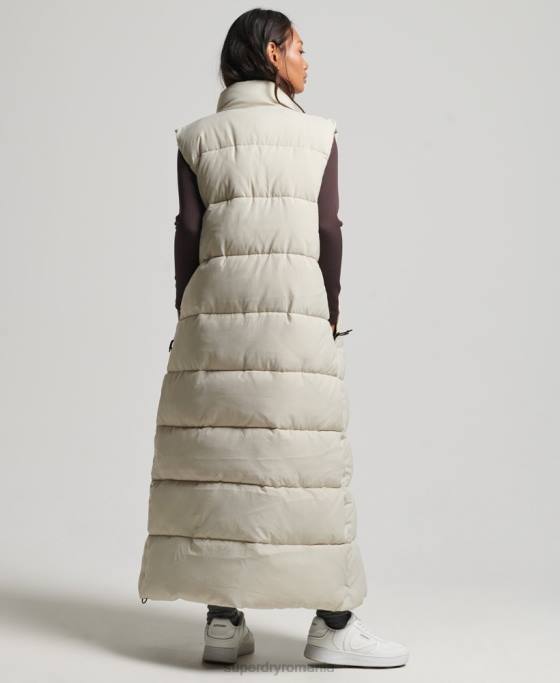 Superdry gilet puffer cu paragate ripstop îmbrăcăminte bej femei JX0Z3651