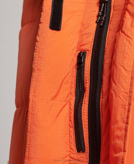 Superdry gilet puffer cu paragate ripstop îmbrăcăminte portocale femei JX0Z3695